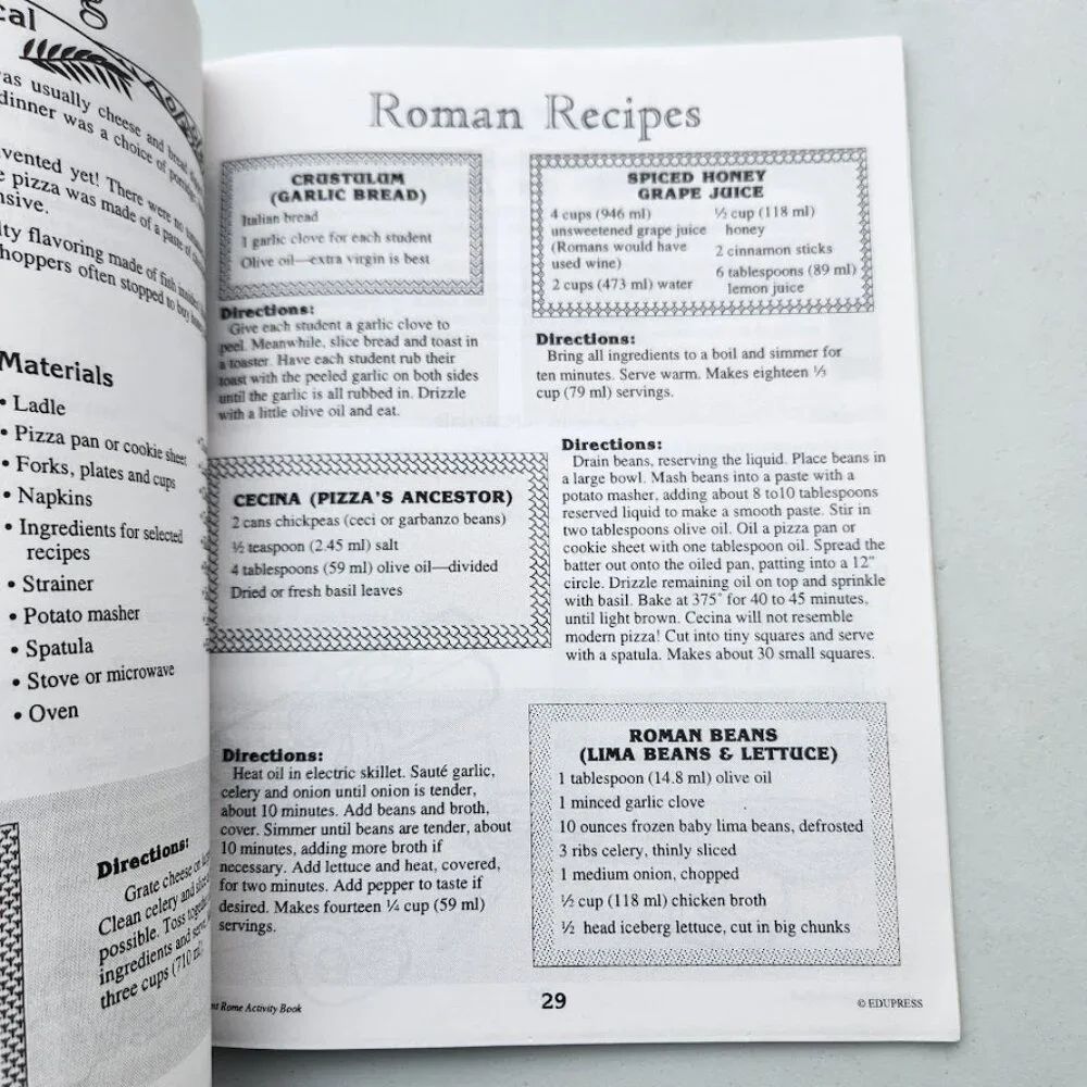 Ancient Rome Greece Hands-On Heritage Book Bundle Art, Crafts, Cooking, History